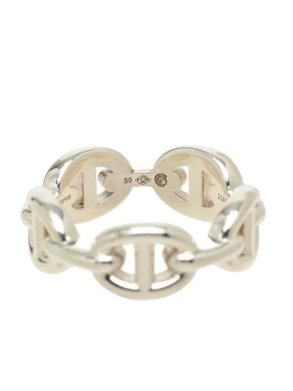 Hermes Chaine D'ancre Enchainee Ring 50 Silver